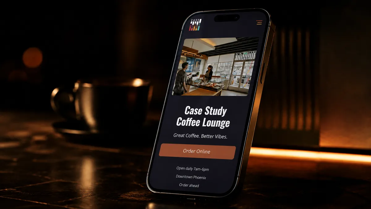 Case Study Coffee Lounge — AyeZee Web Designs client work